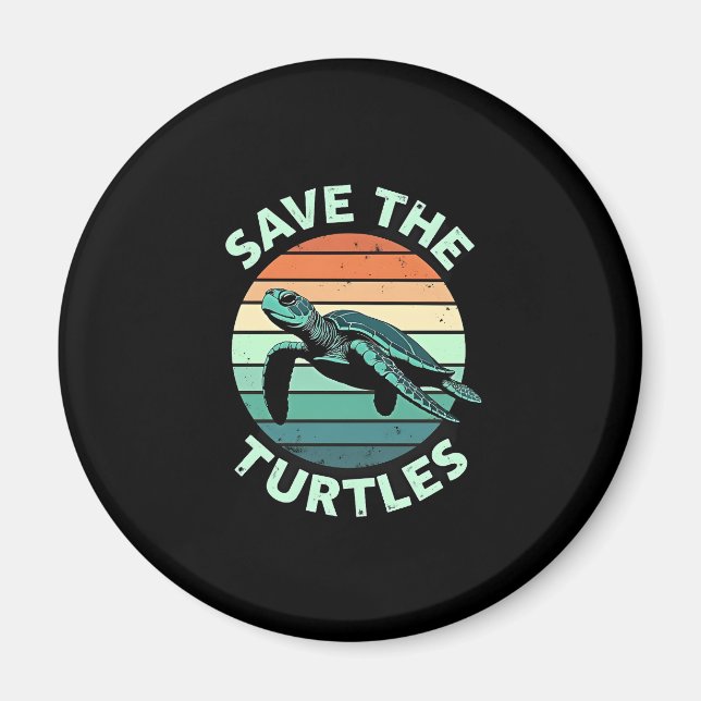 Save The Turtles Animal Turtle Pet Lover (4) Magnet (Framsidan)