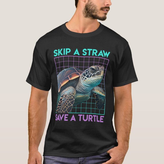 Save the Turtles Save the Ocean Environmental Care T Shirt (Framsida)