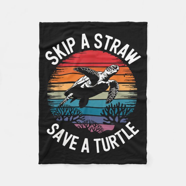 Save Turtles Sea Ocean Turtle Shirt  Fleecefilt (Framsidan)