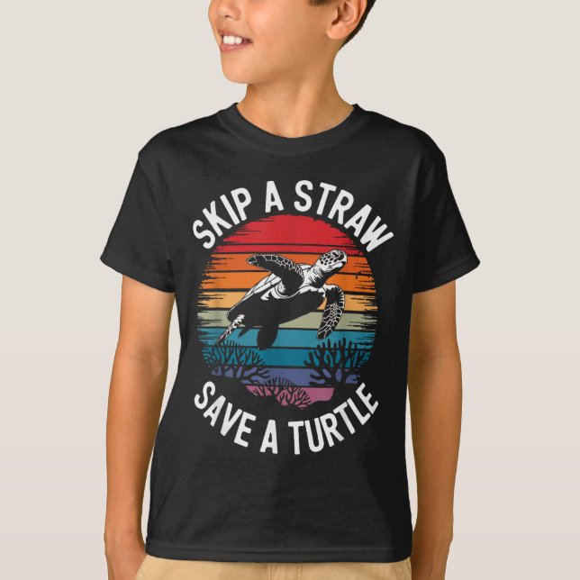 Save Turtles Sea Ocean Turtle Shirt  T Shirt (Framsida)