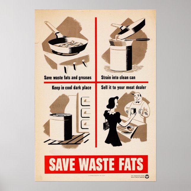 Save Waste Fats Poster (Framsidan)