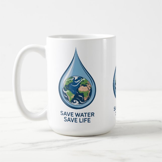 Save Water Save Life Kaffemugg (Vänster)
