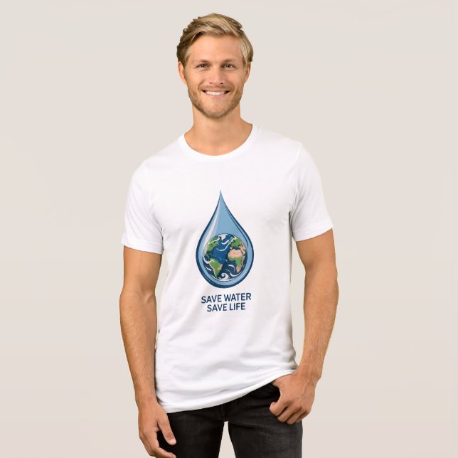 Save Water Save Life T Shirt (Framsida Full)