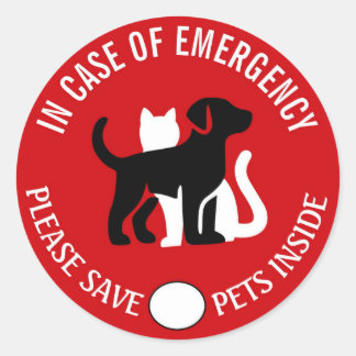 SAVE YOUR PET IN CASE OF EMERGENCY! Sticker Runt Klistermärke