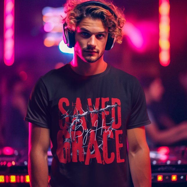 Saved by Grace - Believers Bible verse Scripture T Shirt (Skapare uppladdad)