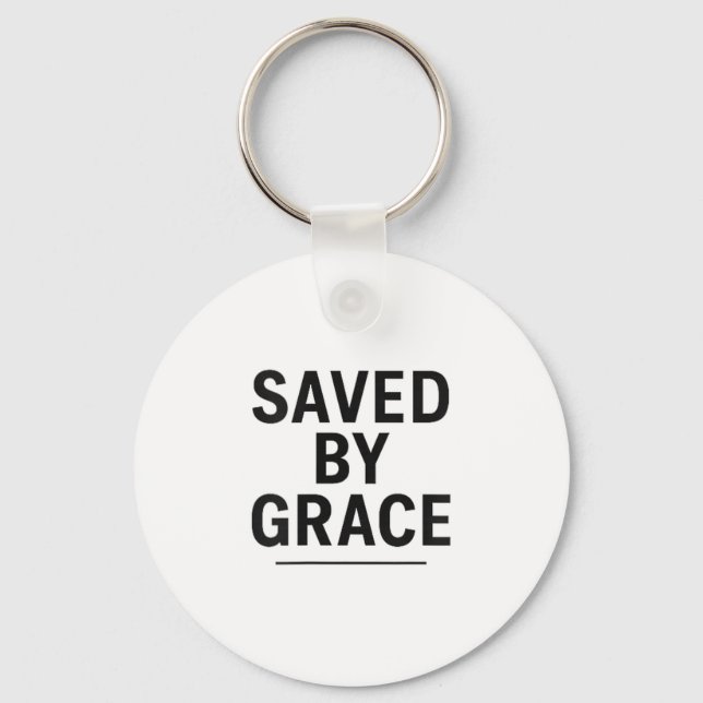 Saved By Grace Minimalist Christian Graphic  Nyckelring (Framsida)