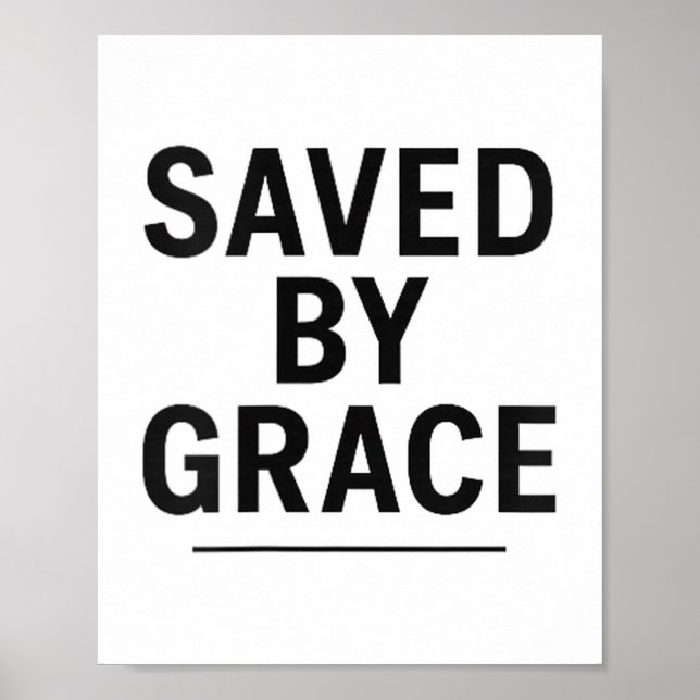 Saved By Grace Minimalist Christian Graphic  Poster (Framsidan)