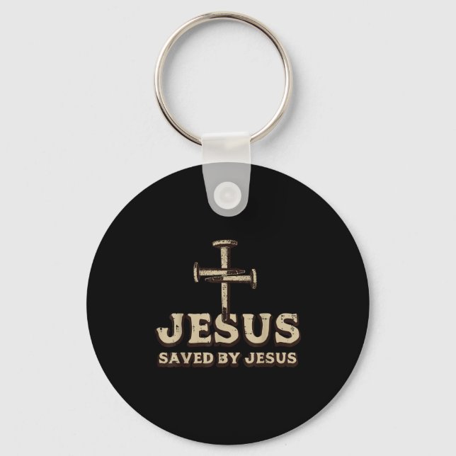 Saved By Jesus Cross Christian Religious God Jesus Nyckelring (Framsida)