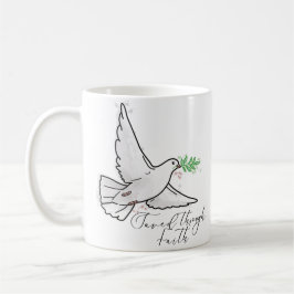 Saved Through Faith Dove illustration  Kaffemugg