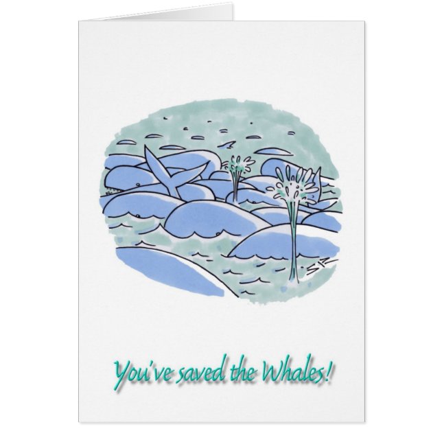 Saved Whales greeting card Hälsningskort (Framsidan)