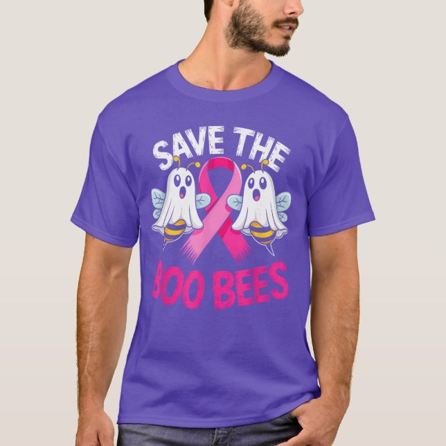 Savehe Boo Bees Funny Breast Cancer Awareness Hall T Shirt (Framsida)