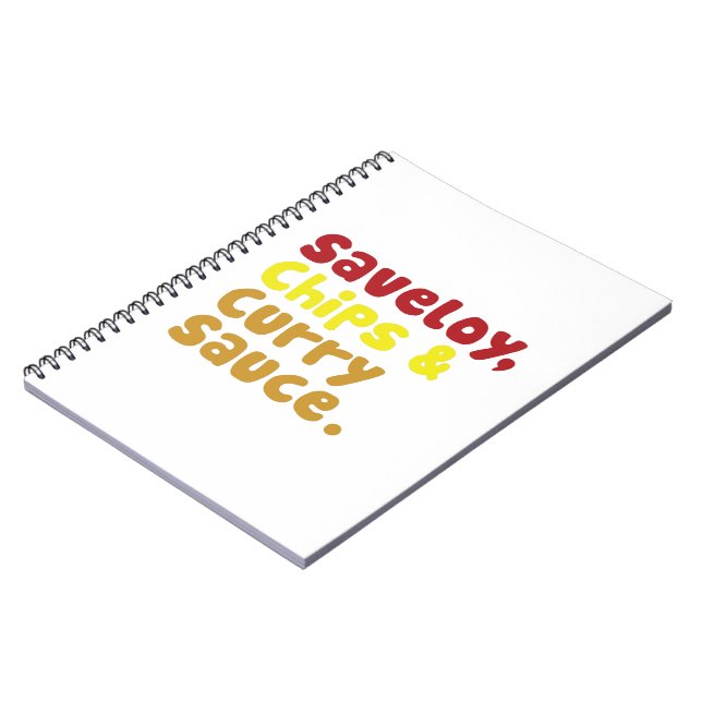Saveloy, Chip & Curry Sauce. Anteckningsbok Med Spiral (Vänstra Sidan)