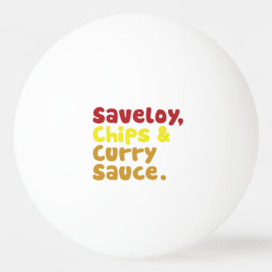 Saveloy, Chip & Curry Sauce. Pingisboll