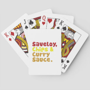 Saveloy, Chip & Curry Sauce. Spel Kort