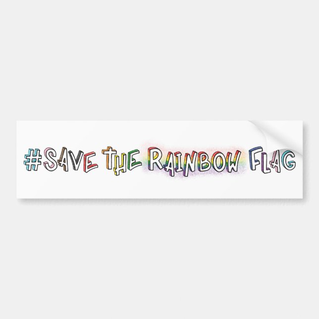 #SaveTheRainbowFlag-Höger för hand som skriver LGB Bildekal (Framsidan)