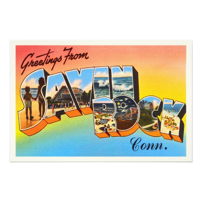 Savin Sten Connecticut CT Vintage resor Souvenir Fototryck (Framsidan)