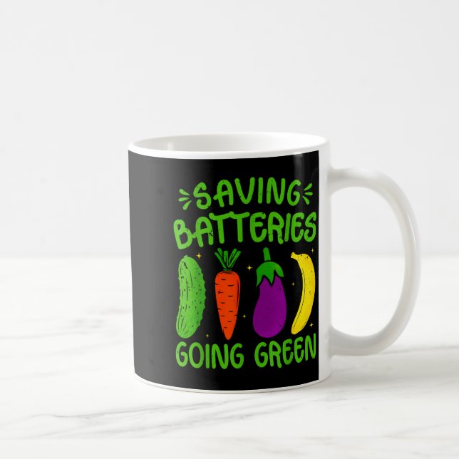 Saving Batteries Going Green Funny Inappropriate H Kaffemugg (Höger)
