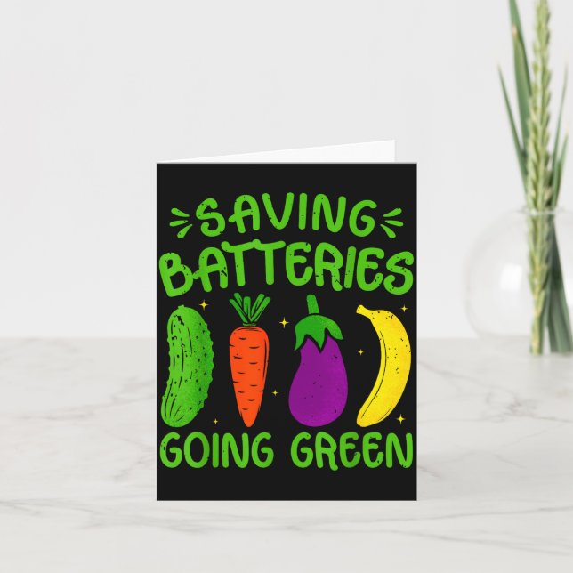 Saving Batteries Going Green Funny Inappropriate H Kort (Framsida)