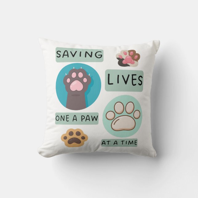 Saving Lives One Paw At A Time – Vet Animal Design Kudde (Framsida)