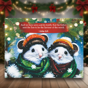 Savior av World Scripture Cute Mice Art Helg Vykort