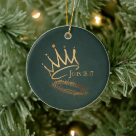 SAVIOR KUNG Elegant Grönt/Guld jul Julgransprydnad Keramik