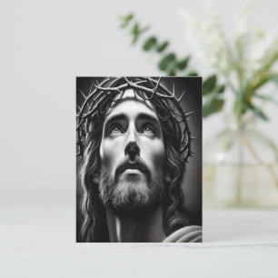 Saviors kompassion i svartvitt vykort