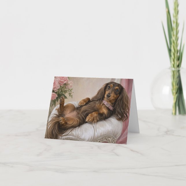 Savner dig Langhåret Dachshund  Kort (Framsida)