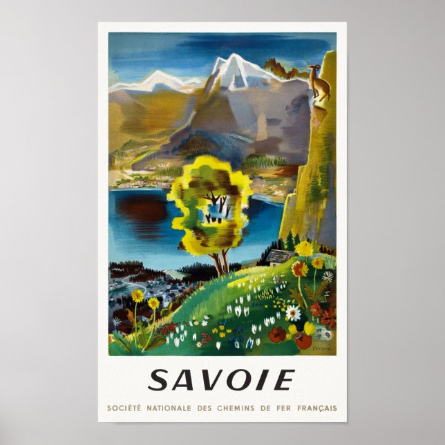 Savoie Frankrike Vintage affisch 1946 (Framsidan)
