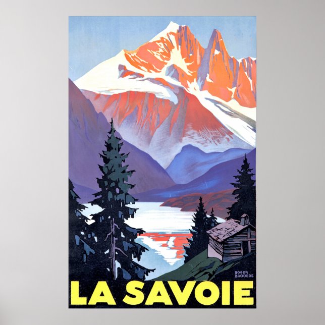 Savoie, Fransk Alpernor, Frankrike, bergsområde på Poster (Framsidan)
