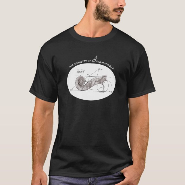 Savoir Faire Violin Scrolls Mörk T-Shirt (Framsida)