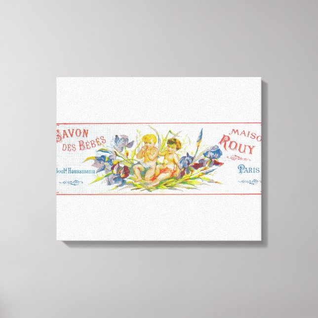 Savon Des Bebes Soap LabelParis, Frankrike Canvastryck (Framsida)
