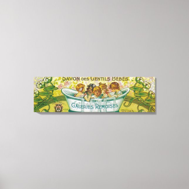 Savon Des Gentils Bebes Soap-etikett Canvastryck (Framsida)