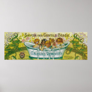 Savon Des Gentils Bebes Soap-etikett Poster