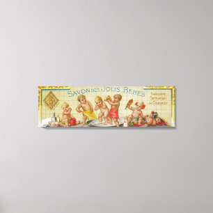 Savon Des Jolis Bebes Soap LabelParis, Frankrike Canvastryck