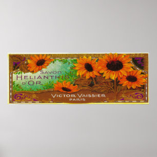 Savon Helianthis D eller Soap LabelParis, Frankrik Poster