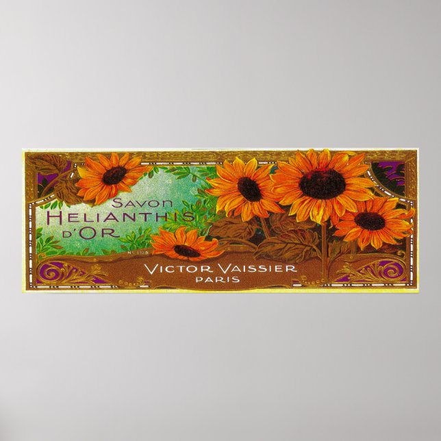 Savon Helianthis D eller Soap LabelParis, Frankrik Poster (Framsidan)