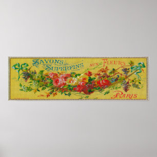 Savon Superfins Soap LabelParis, Frankrike Poster