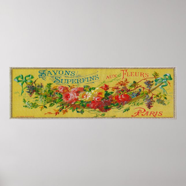 Savon Superfins Soap LabelParis, Frankrike Poster (Framsidan)