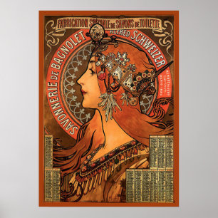 Savonnerie De Bagnolet av Mucha Poster