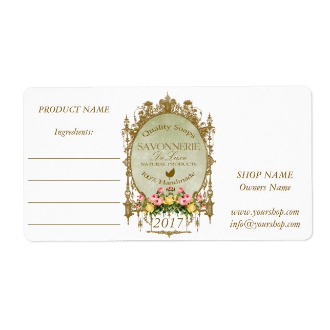 SAVONNERIE ~-etikett Fraktsedel (Framsidan)