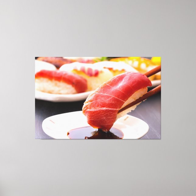 Savor the moment - Tuna sushi demonstration Canvastryck (Framsida)