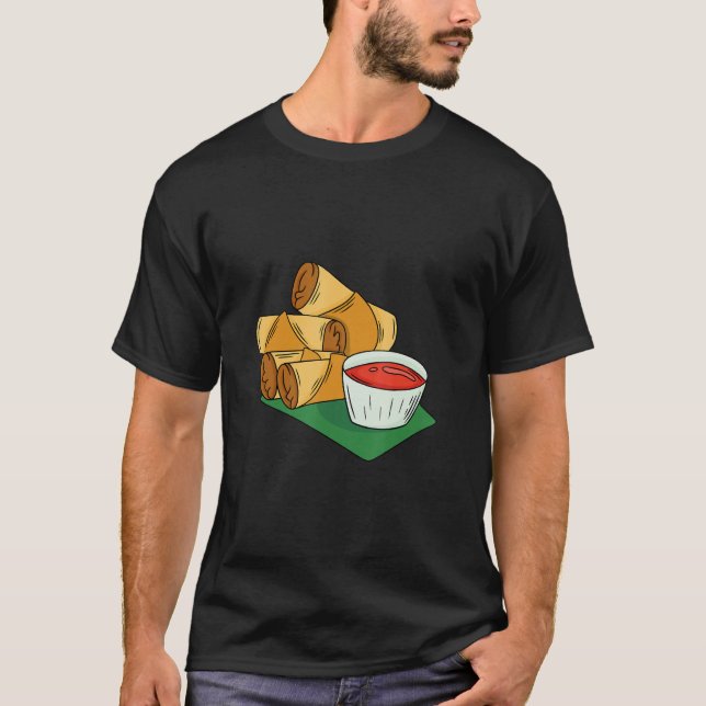 Savors the Cuteness of Lumpia Filipino Delight T Shirt (Framsida)