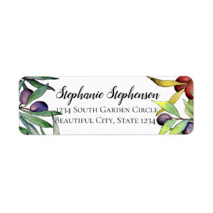 Savory Olife Tuscan Watercolor Returadress Etikett