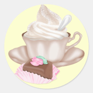Savory Stickers - Kaffe + choklad Runt Klistermärke