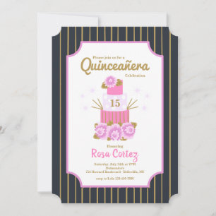 Savory tårta Quinceañera Inbjudningar