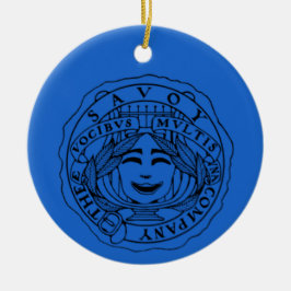 Savoy ceramic ornament blue