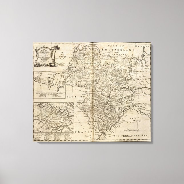 Savoy, Piemont, Montferrat Canvastryck (Framsida)