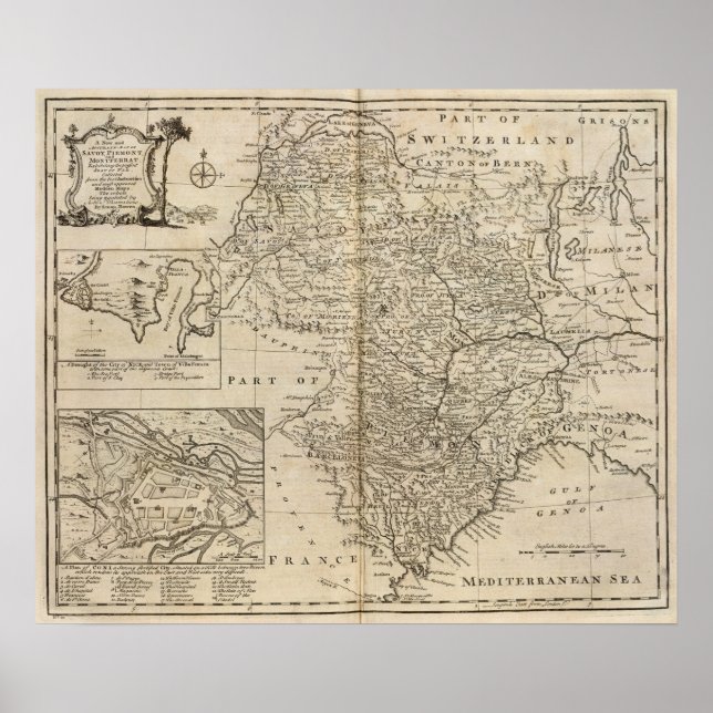 Savoy, Piemont, Montferrat Poster (Framsidan)