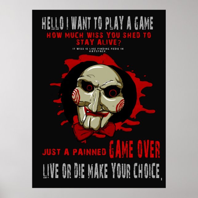 Saw-Hej vill spela ett spel Poster (Framsidan)