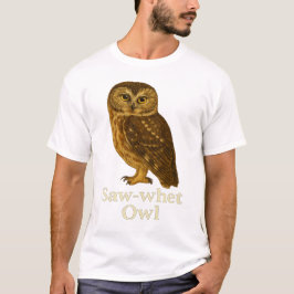 Saw-whet Owl T-Shirt: Raptor Bird Nature Design T Shirt